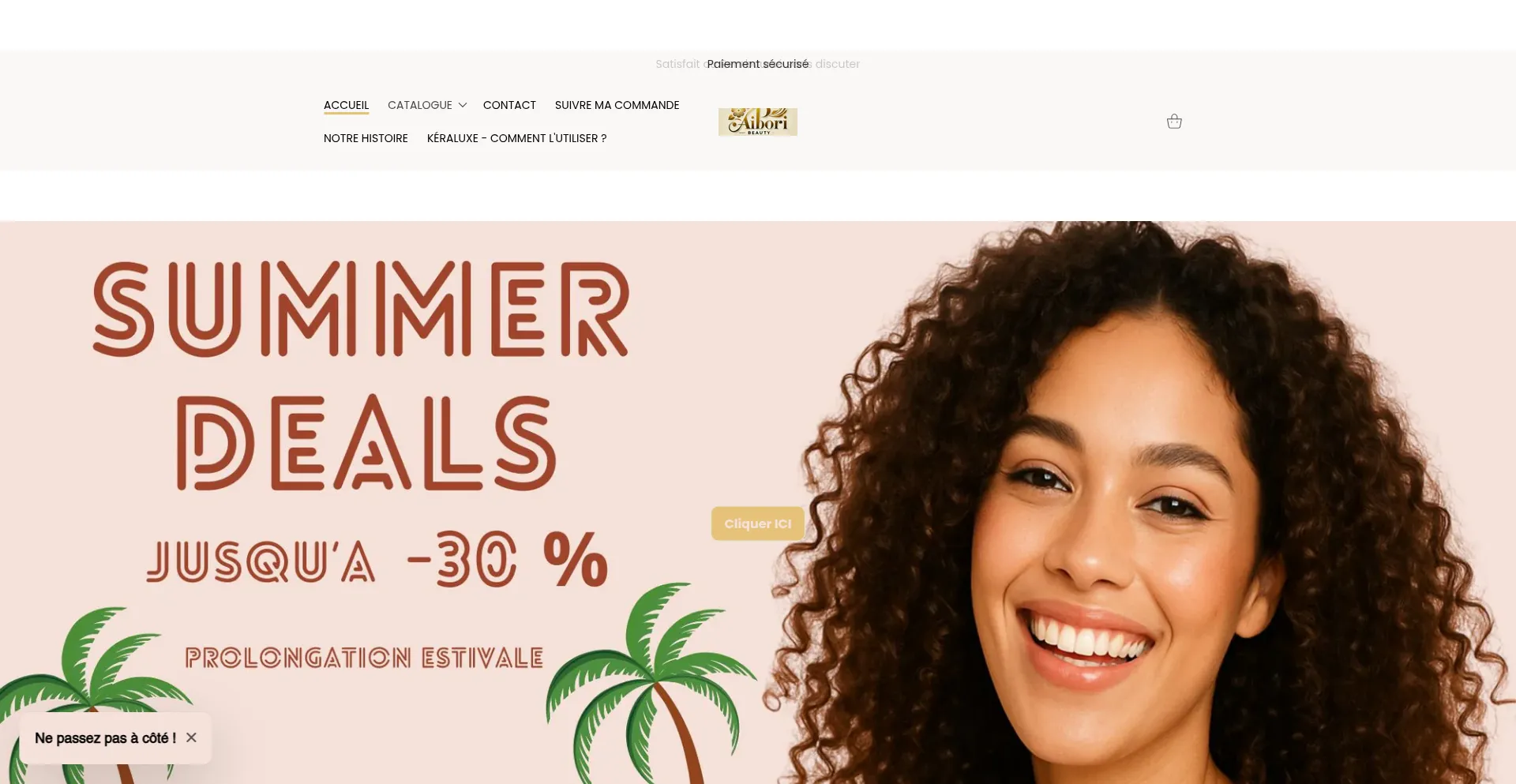 Website screenshot of Aiiboribeauty.com