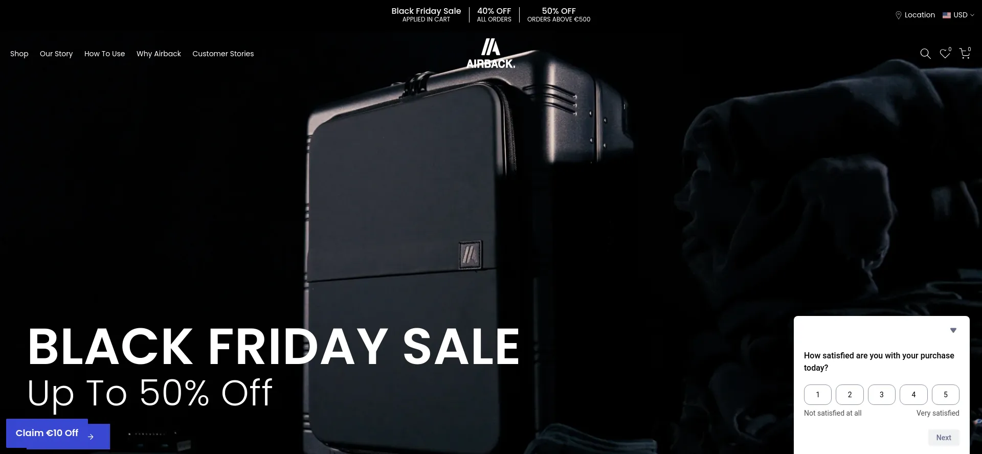 Website screenshot of Airback.fr