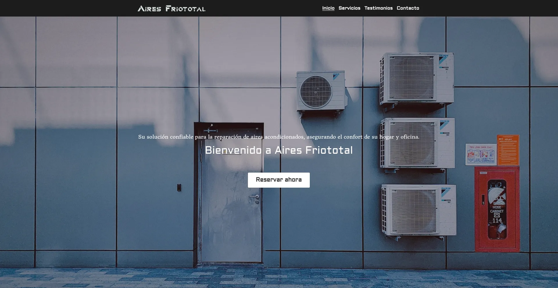 Website screenshot of Airesfriototal.com