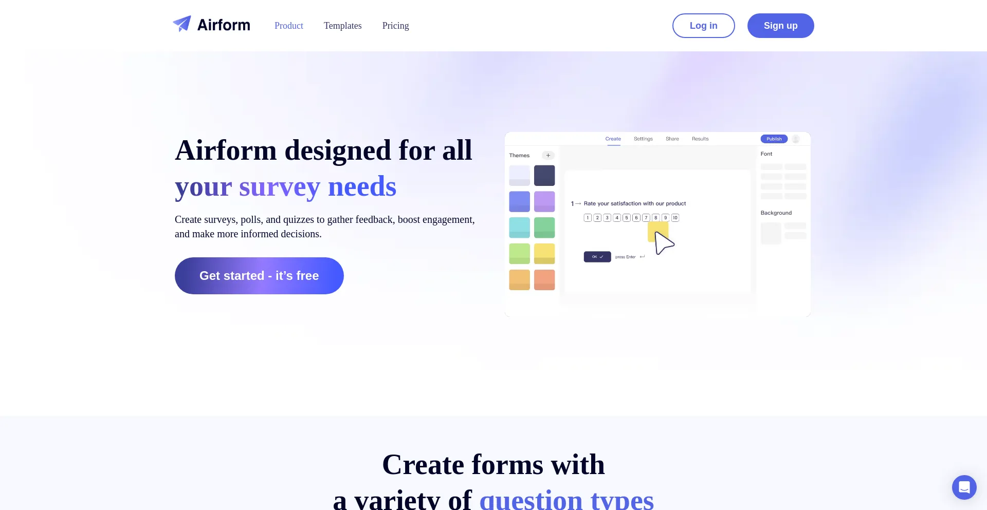 Website screenshot of Airform.ai