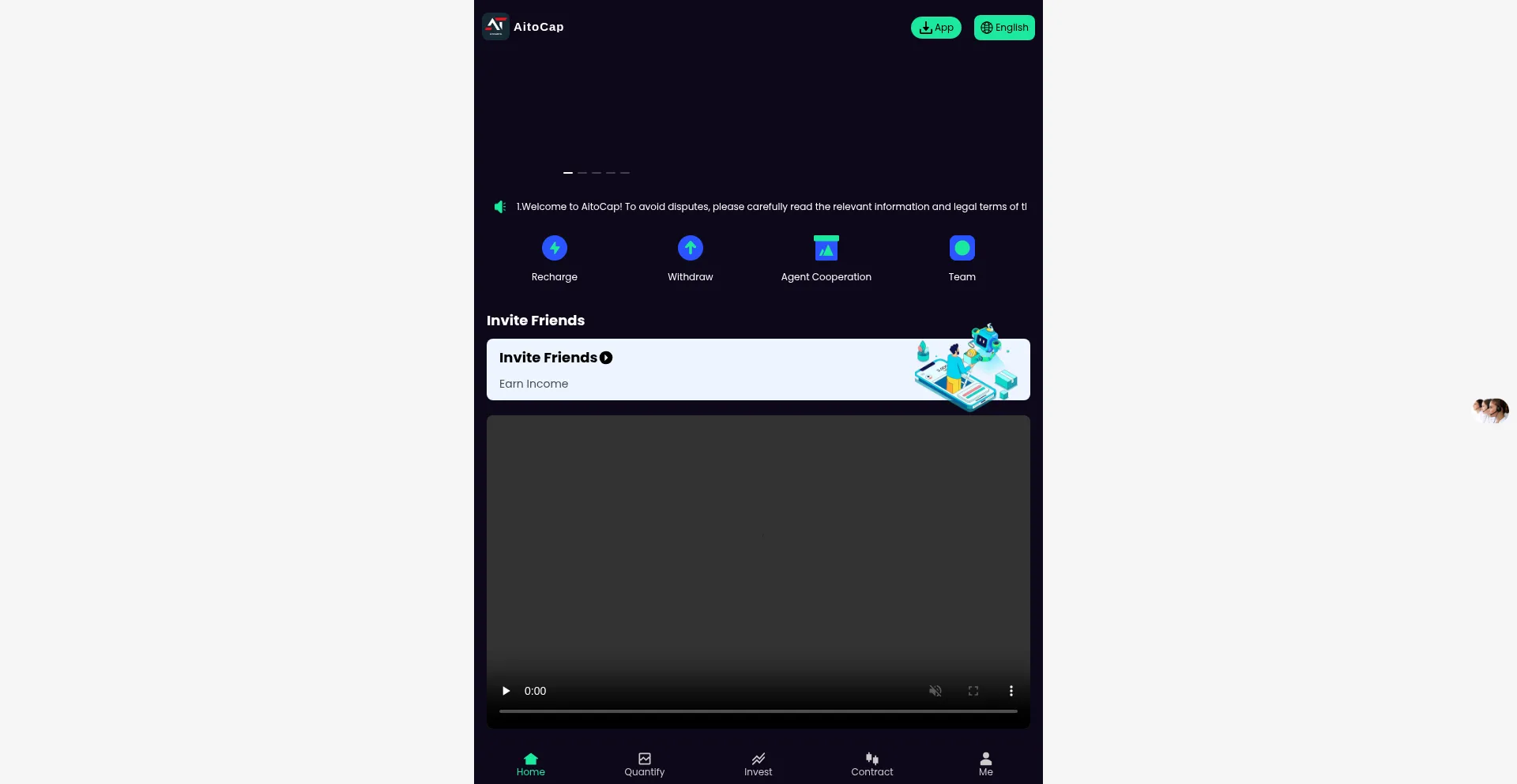 Website screenshot of Aitocap.xyz