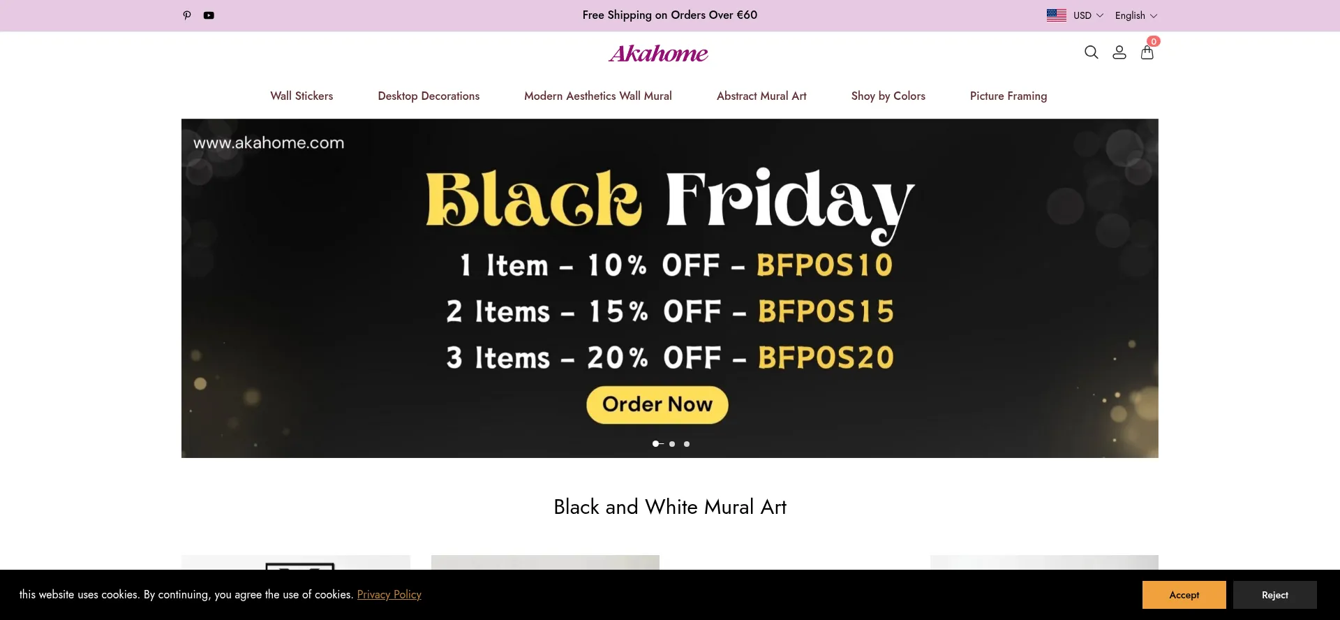 Website screenshot of Akahome.com