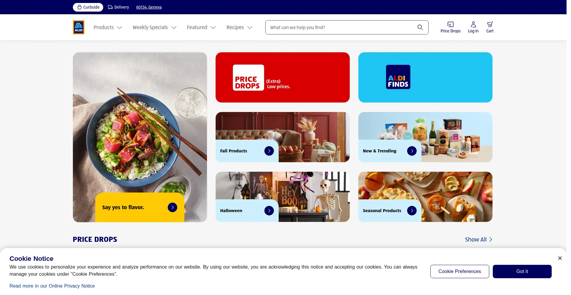 Aldi.us Screenshot