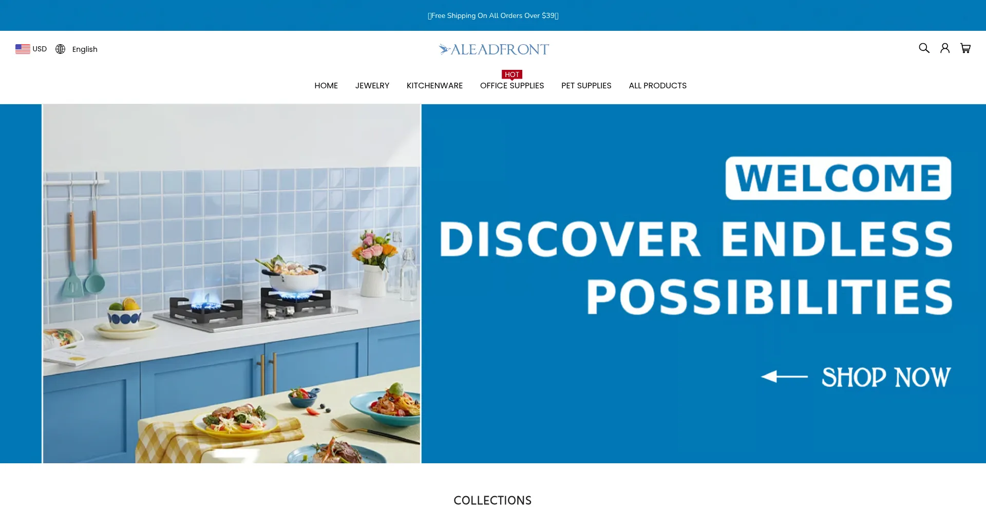 Website screenshot of Aleadfront.com