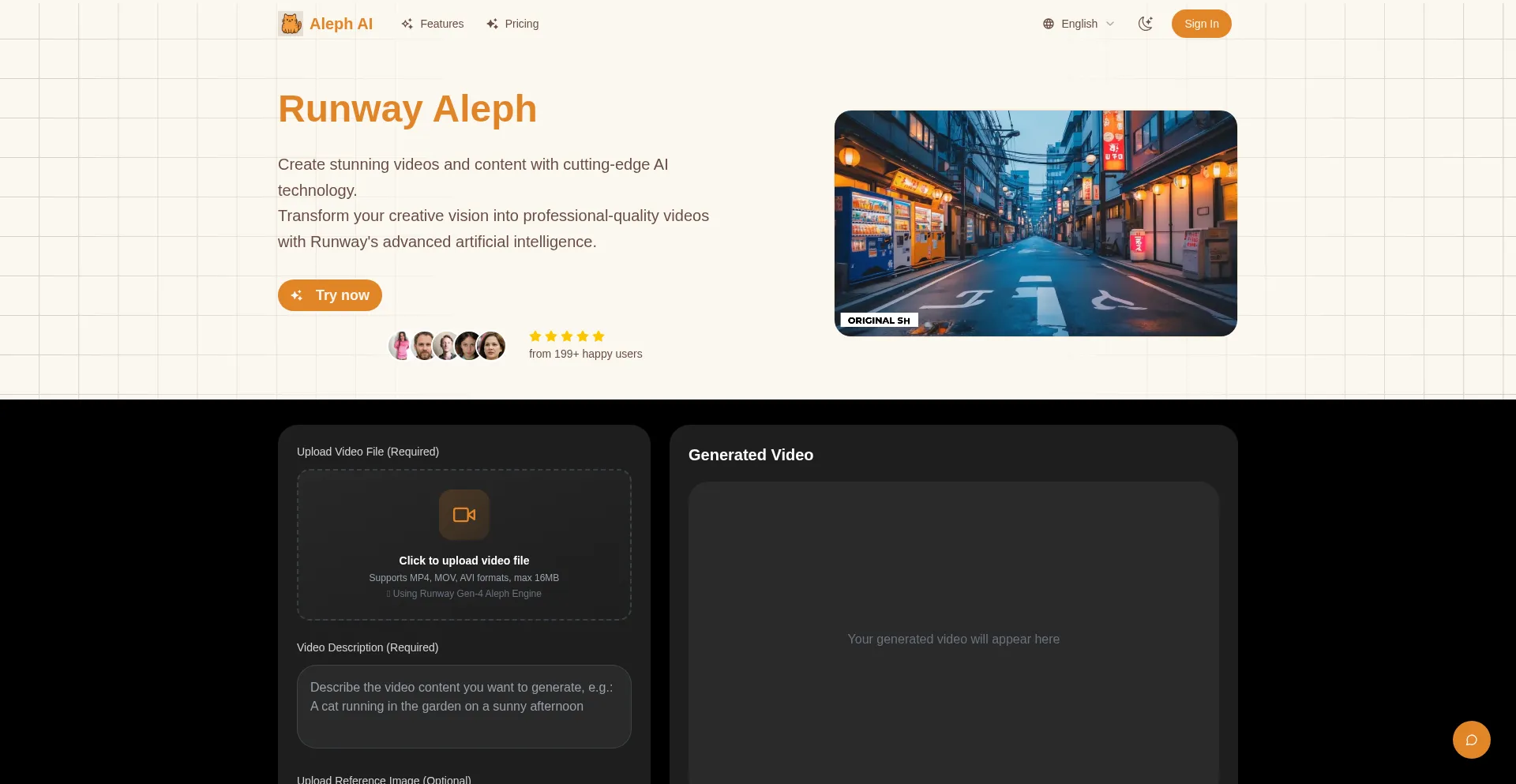 Website screenshot of Alephai.net
