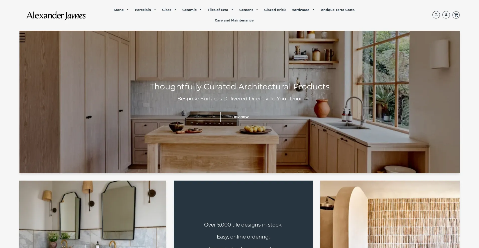 Website screenshot of Alexanderjames.shop