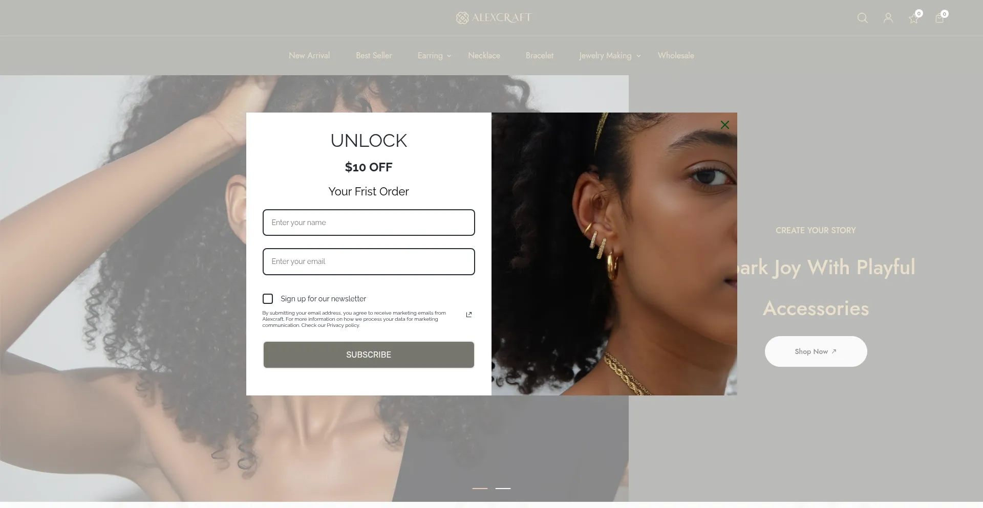 Website screenshot of Alexcraft.com