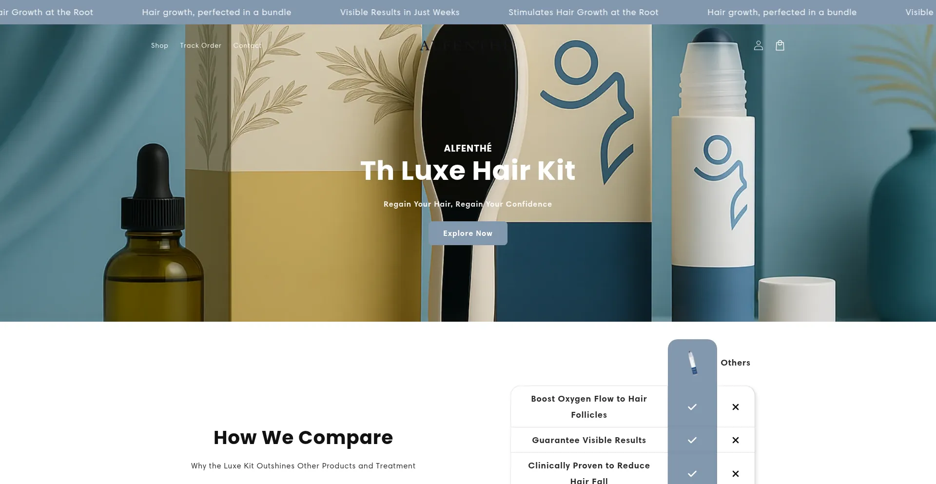 Website screenshot of Alfenthe.com