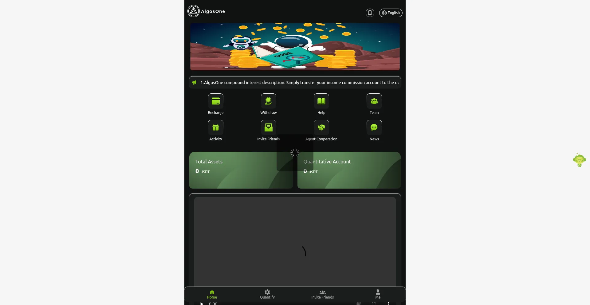 Website screenshot of Algosone.top
