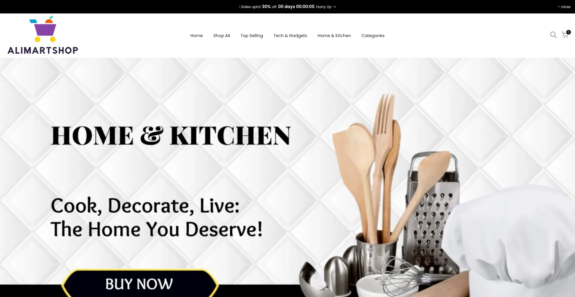 Website screenshot of Alimartshop.store