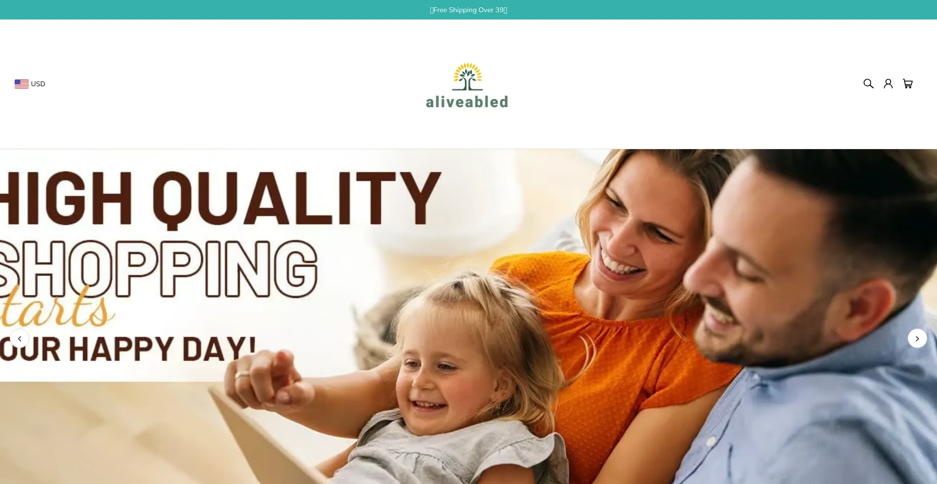 Website screenshot of Aliveabled.com