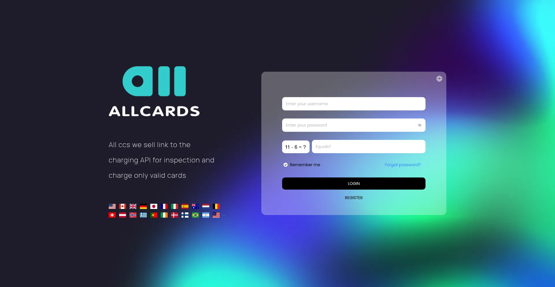 Website screenshot of Allcards.beauty