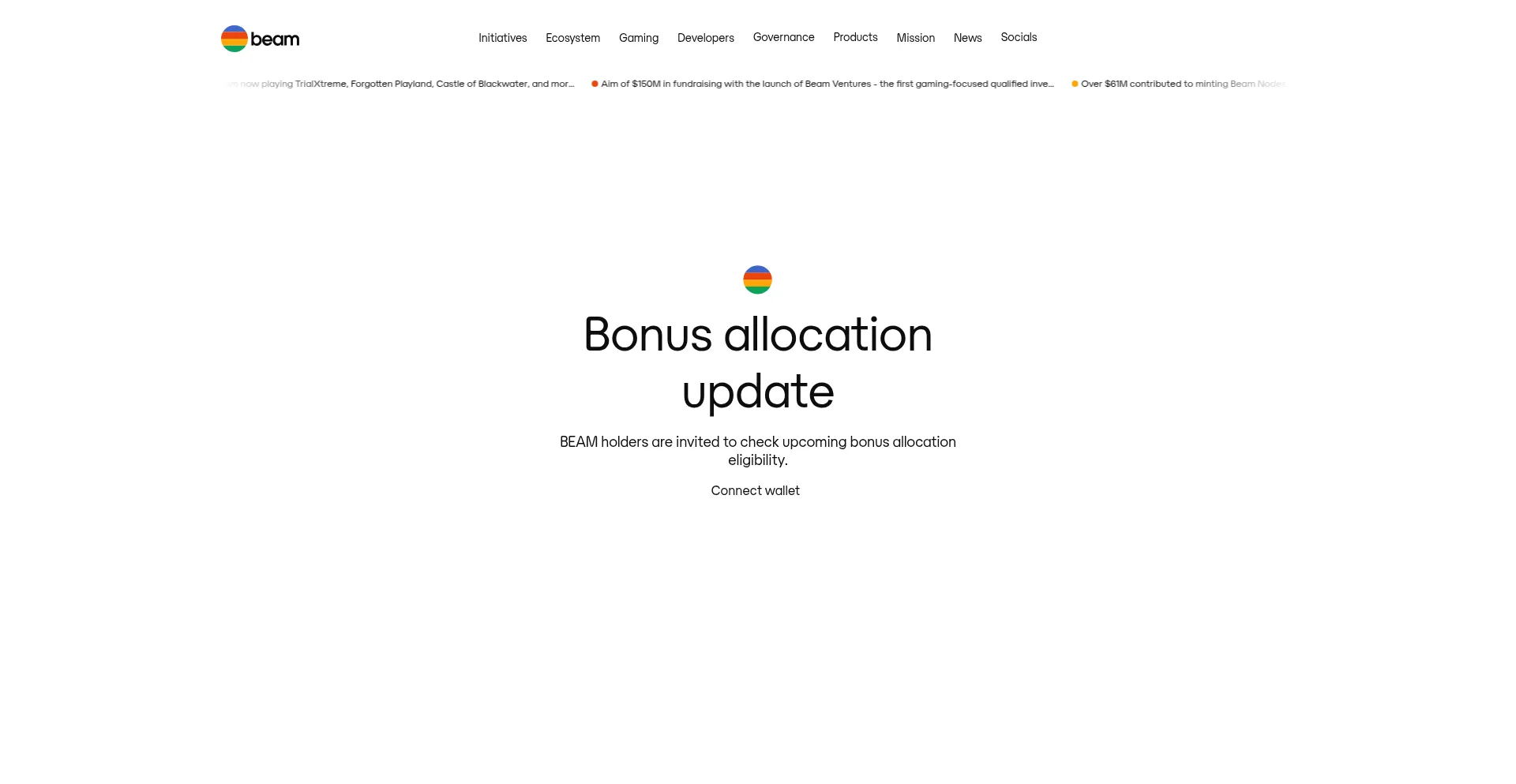 Website screenshot of Allocation-onbeam.co