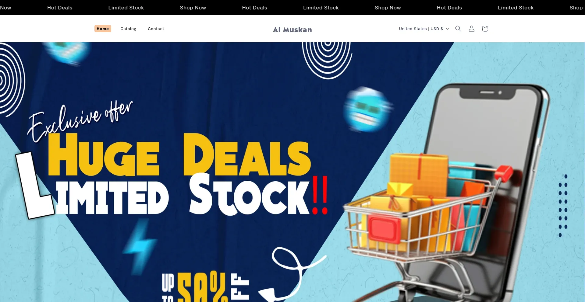 Website screenshot of Almuskan.shop