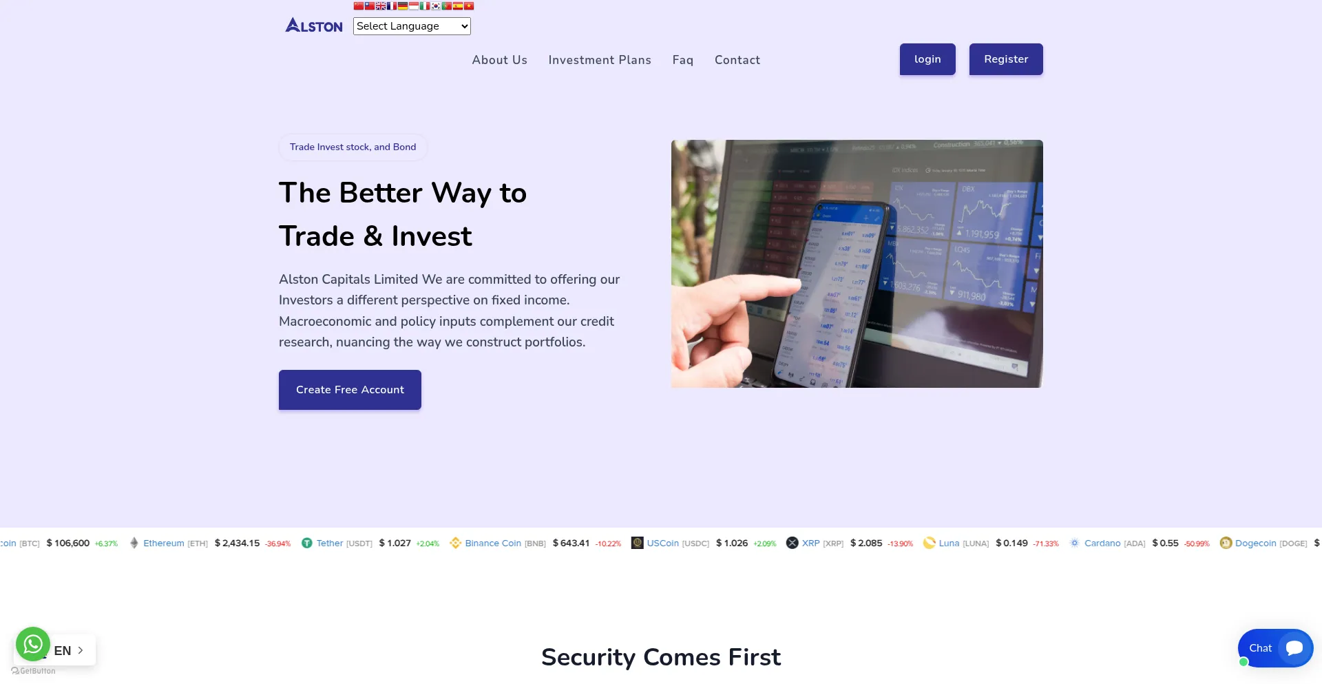 Website screenshot of Alstonltd.com