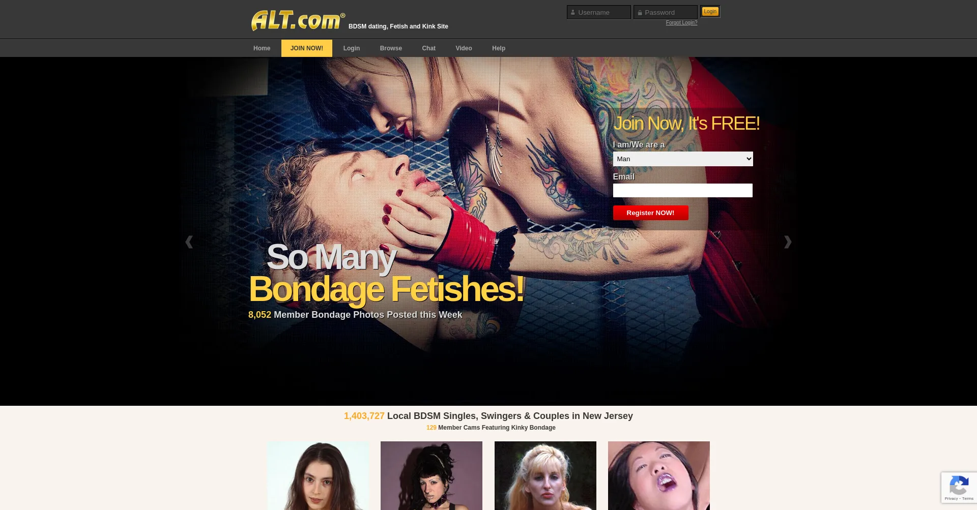 Website screenshot of Alt.com