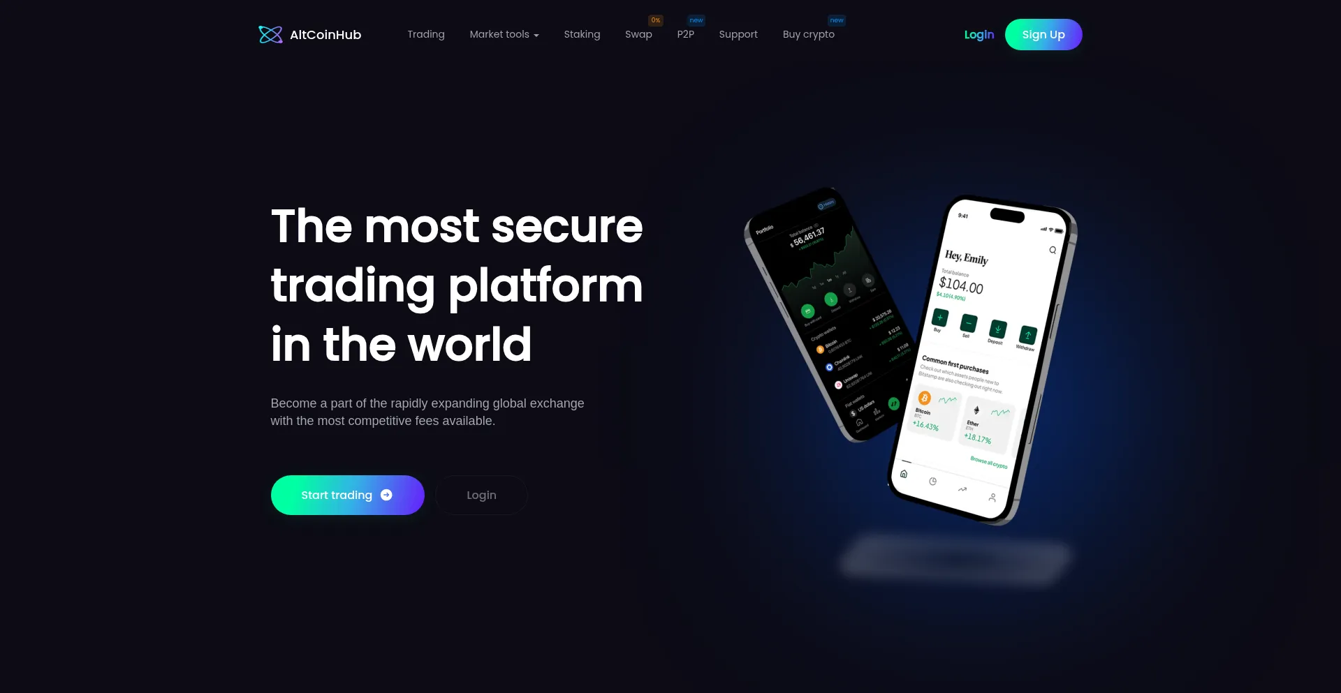 Website screenshot of Altcoinhub.org