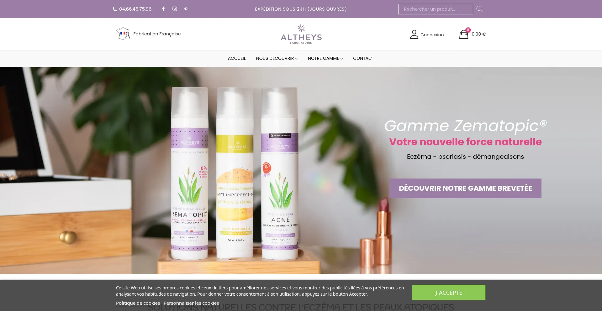 Website screenshot of Altheys.com