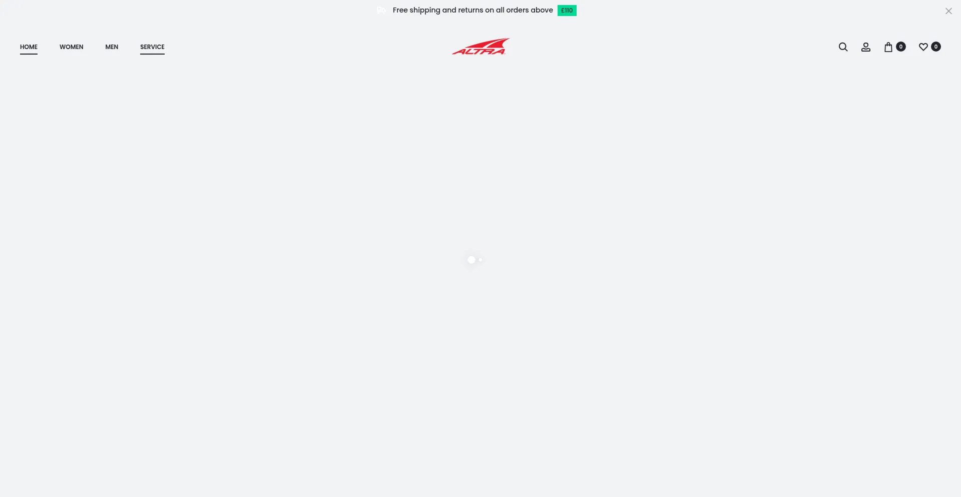 Website screenshot of Altrarunning-uk.com