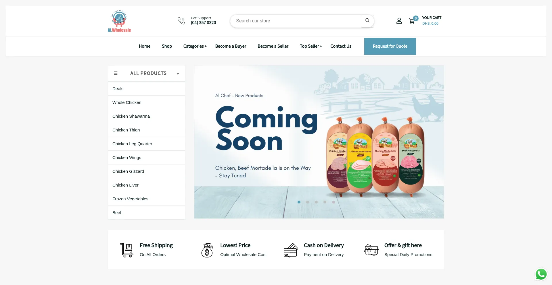 Website screenshot of Alwholesale.ae