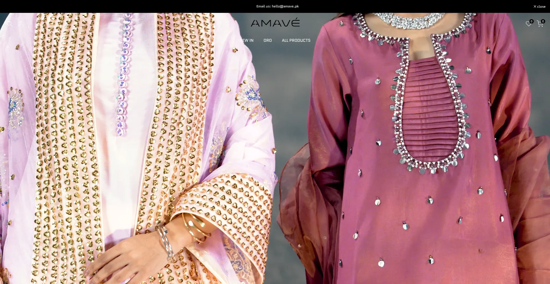 Website screenshot of Amave.pk