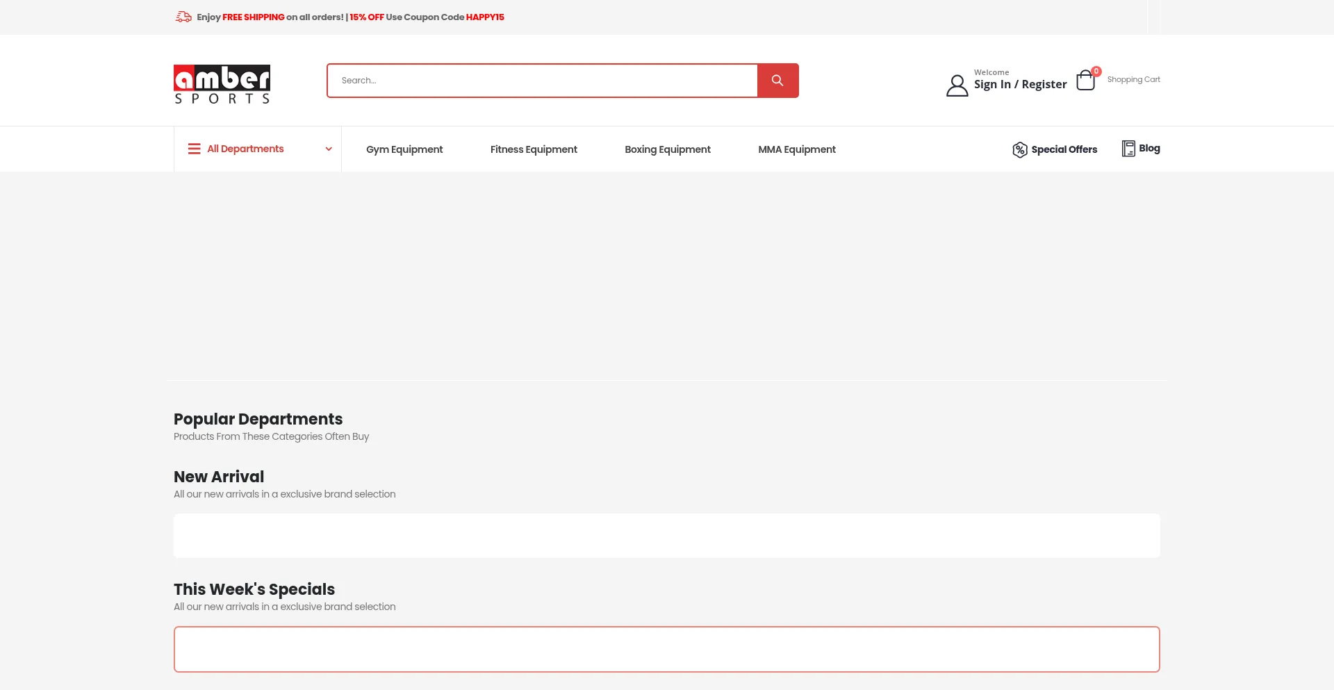 Website screenshot of Ambersports.com