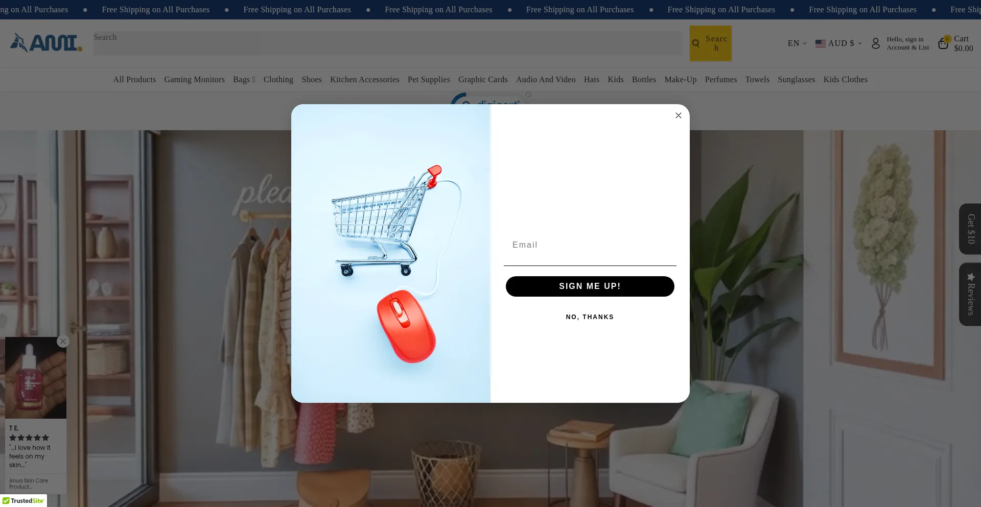 Website screenshot of Amicart.au