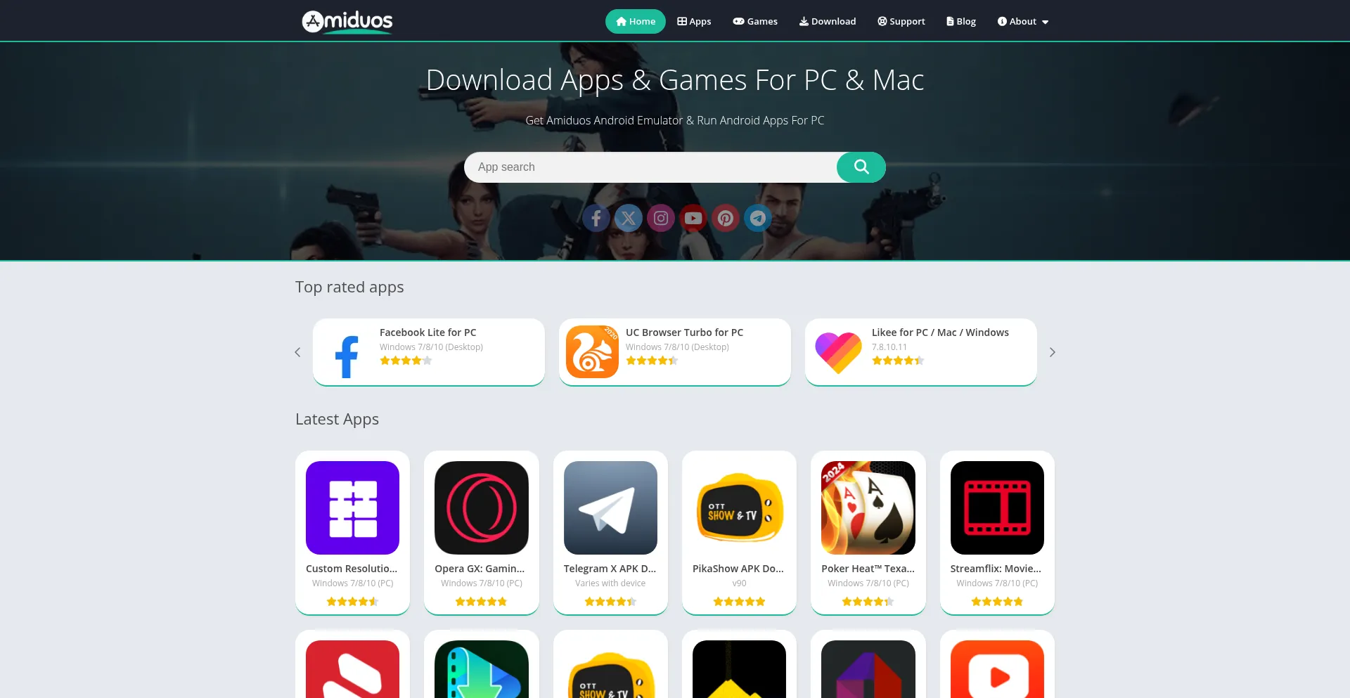 Website screenshot of Amiduos.com