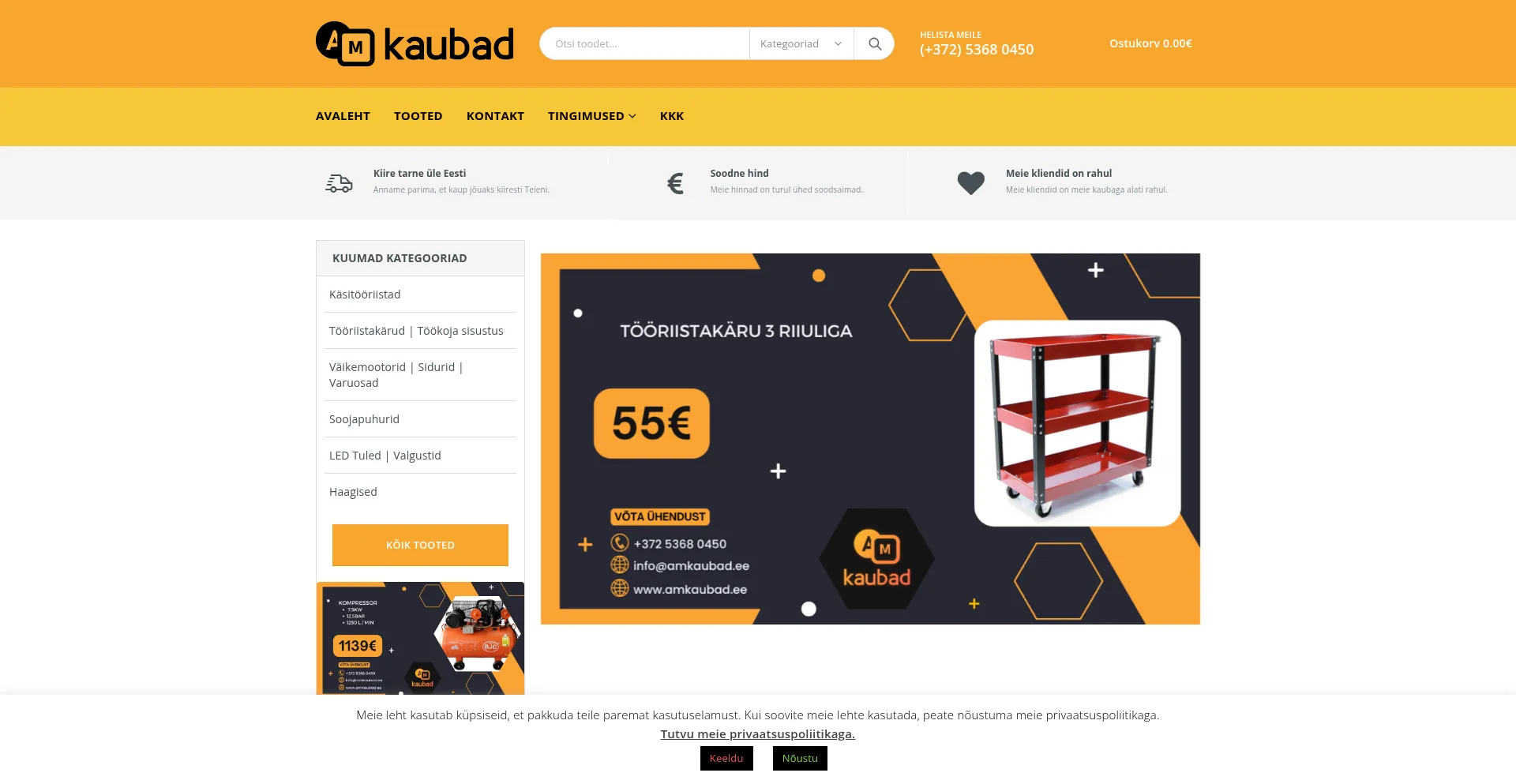 Website screenshot of Amkaubad.ee
