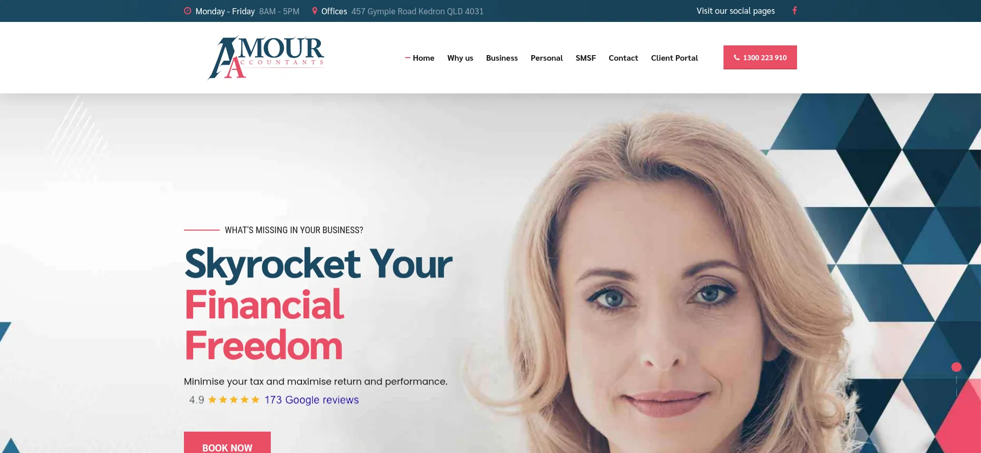 Website screenshot of Amoura.com.au
