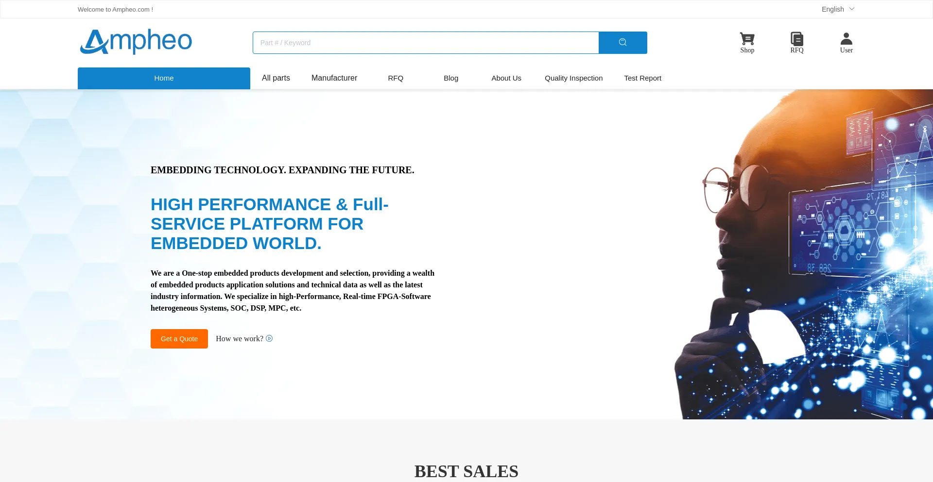 Website screenshot of Ampheo.com