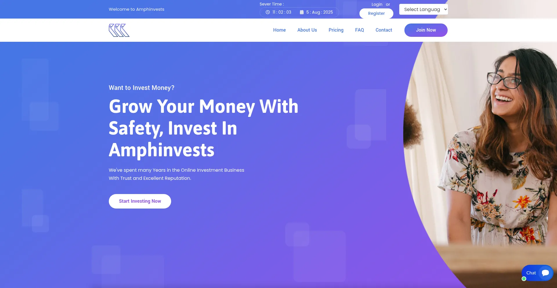Website screenshot of Amphinvest.com