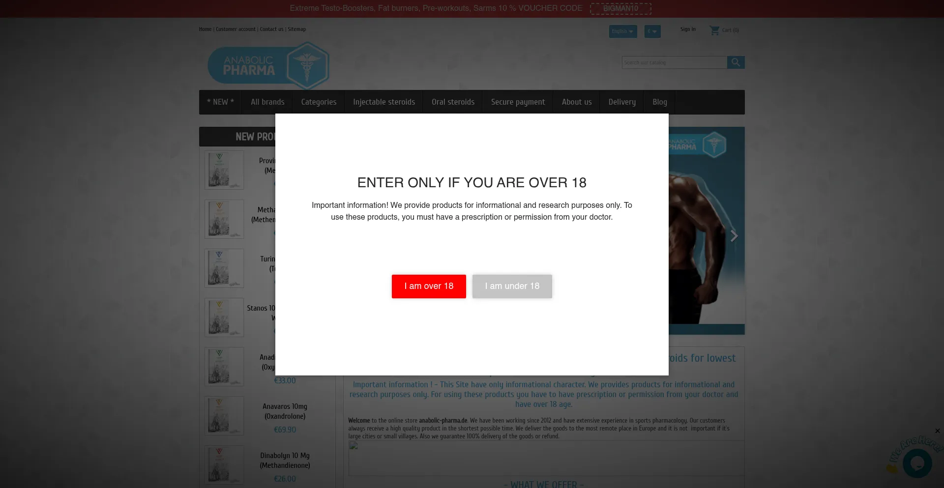 Website screenshot of Anabolic-pharma.de