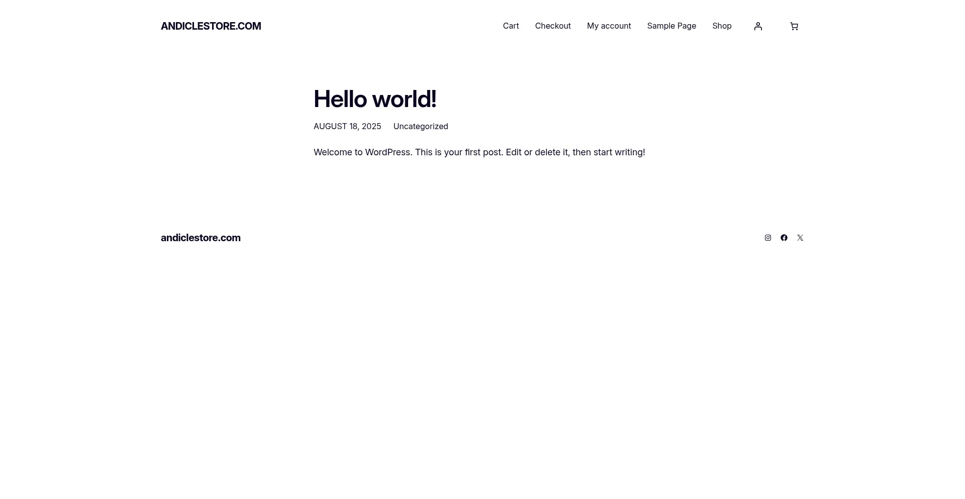 Website screenshot of Andiclestore.com