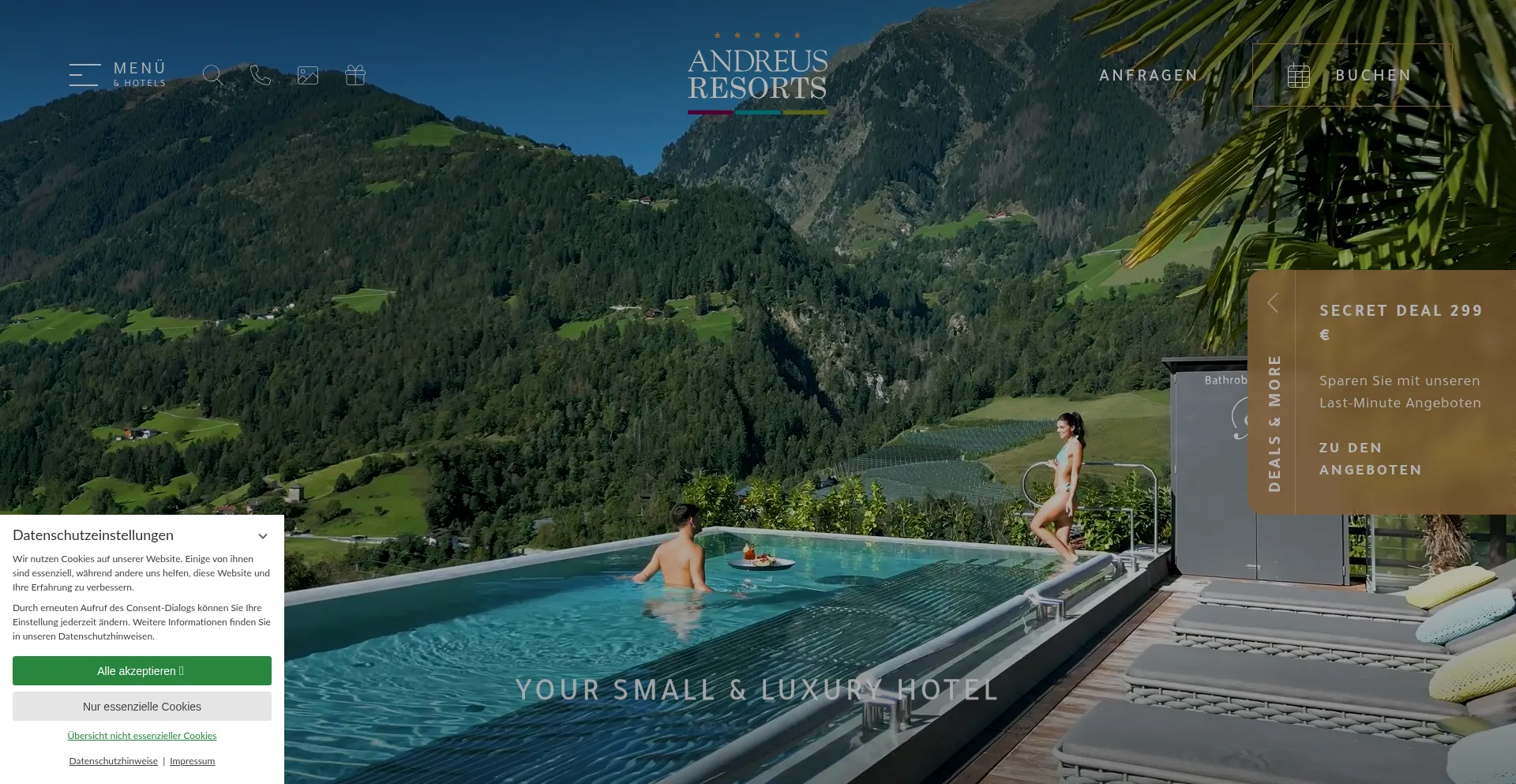 Website screenshot of Andreus-resorts.it