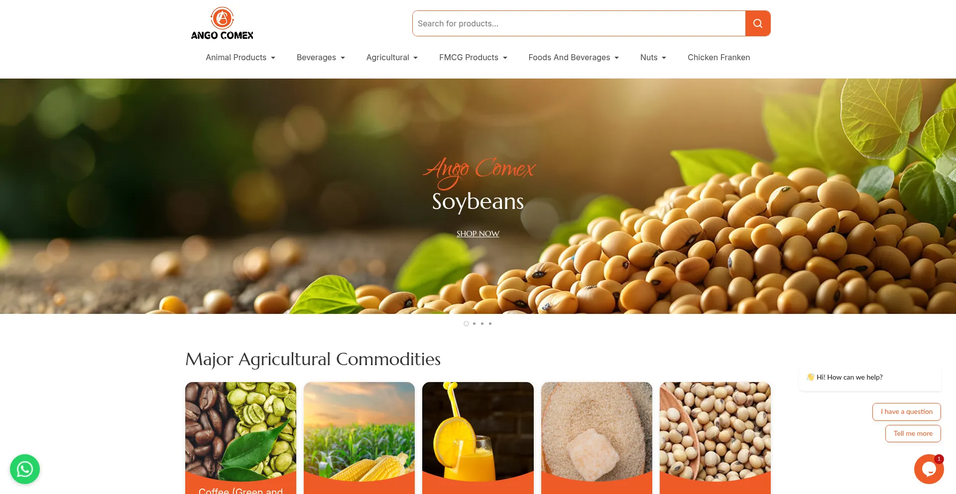 Website screenshot of Angocomex.com.br