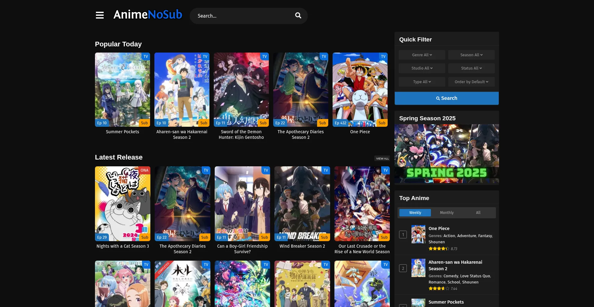 Animenosub.xyz Screenshot