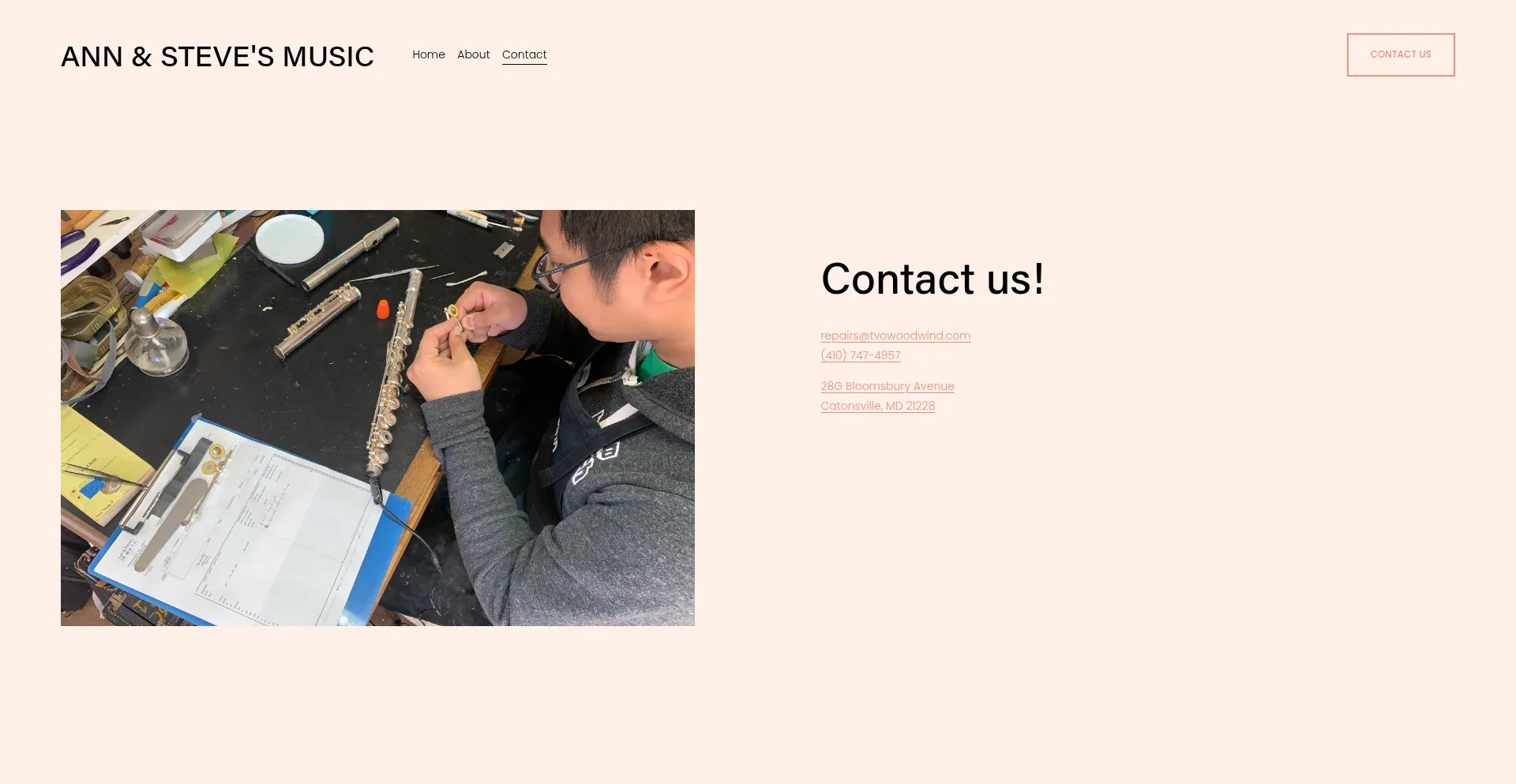 Website screenshot of Annandsteves.com