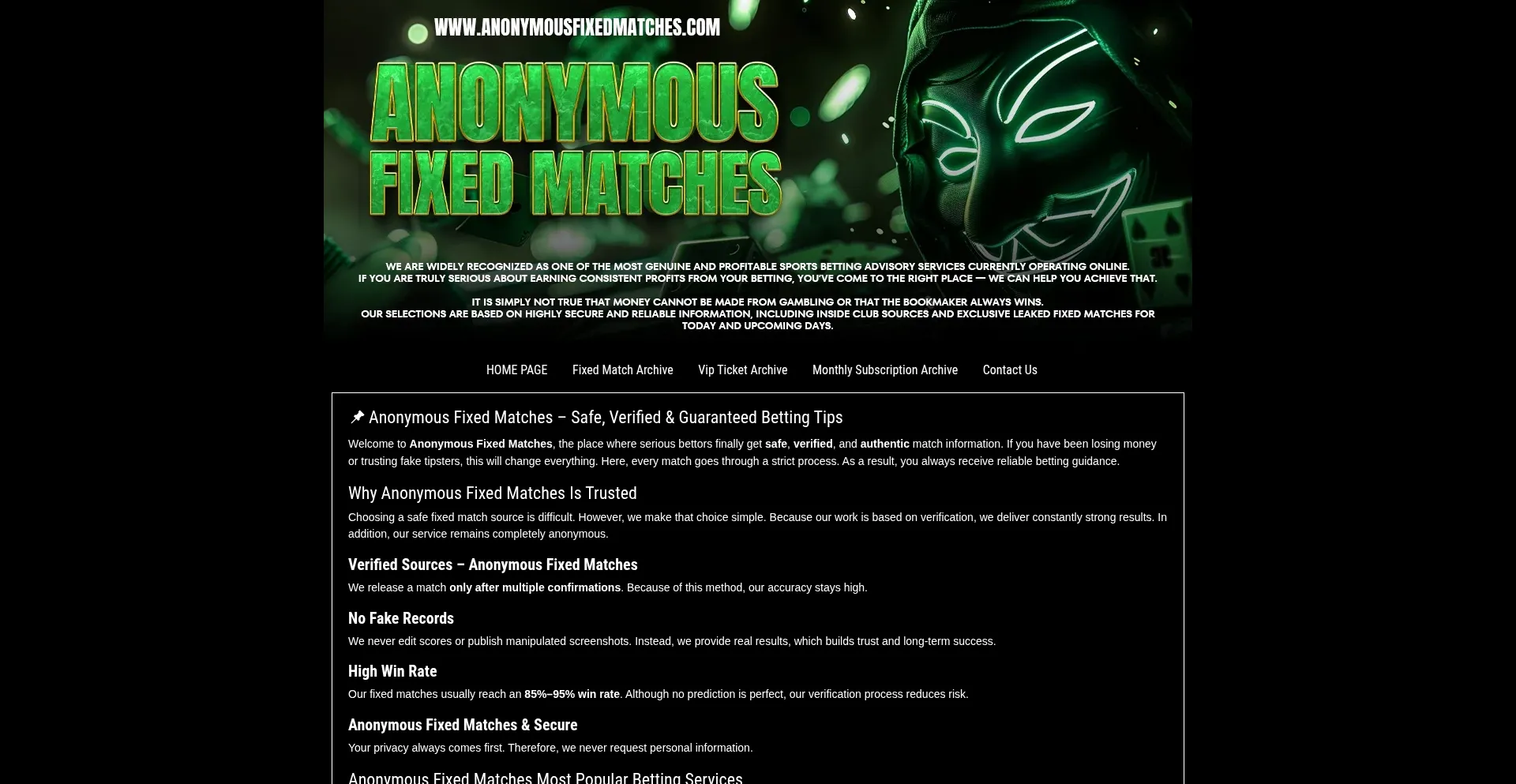 Anonymousfixedmatches.com