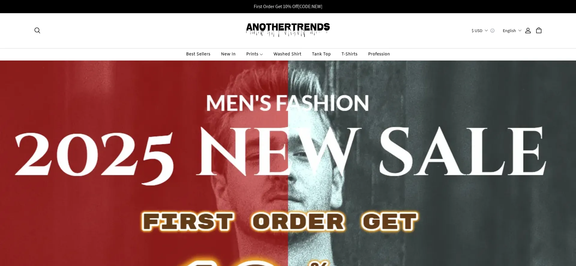 Website screenshot of Anothertrends.com