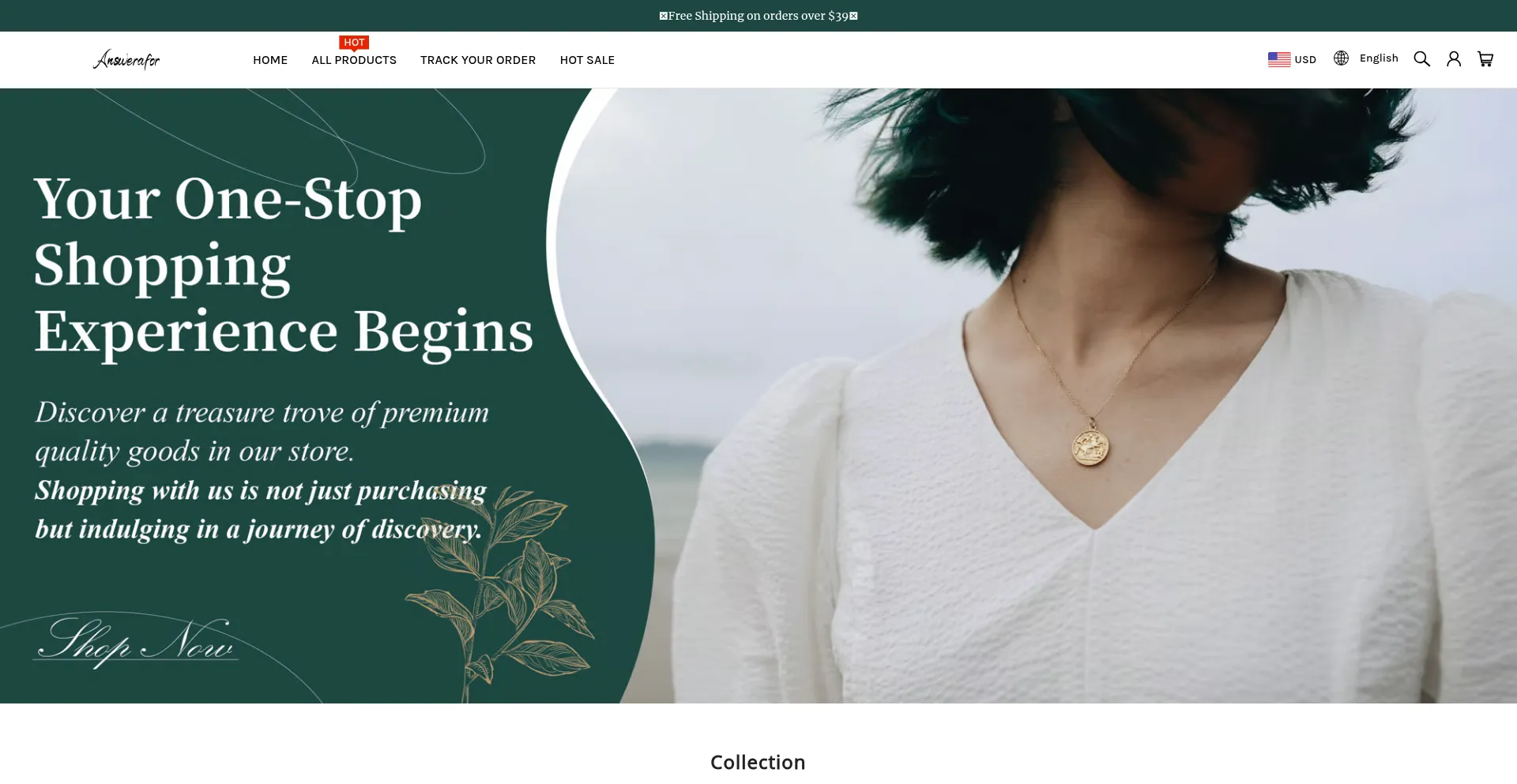 Website screenshot of Answerafor.com