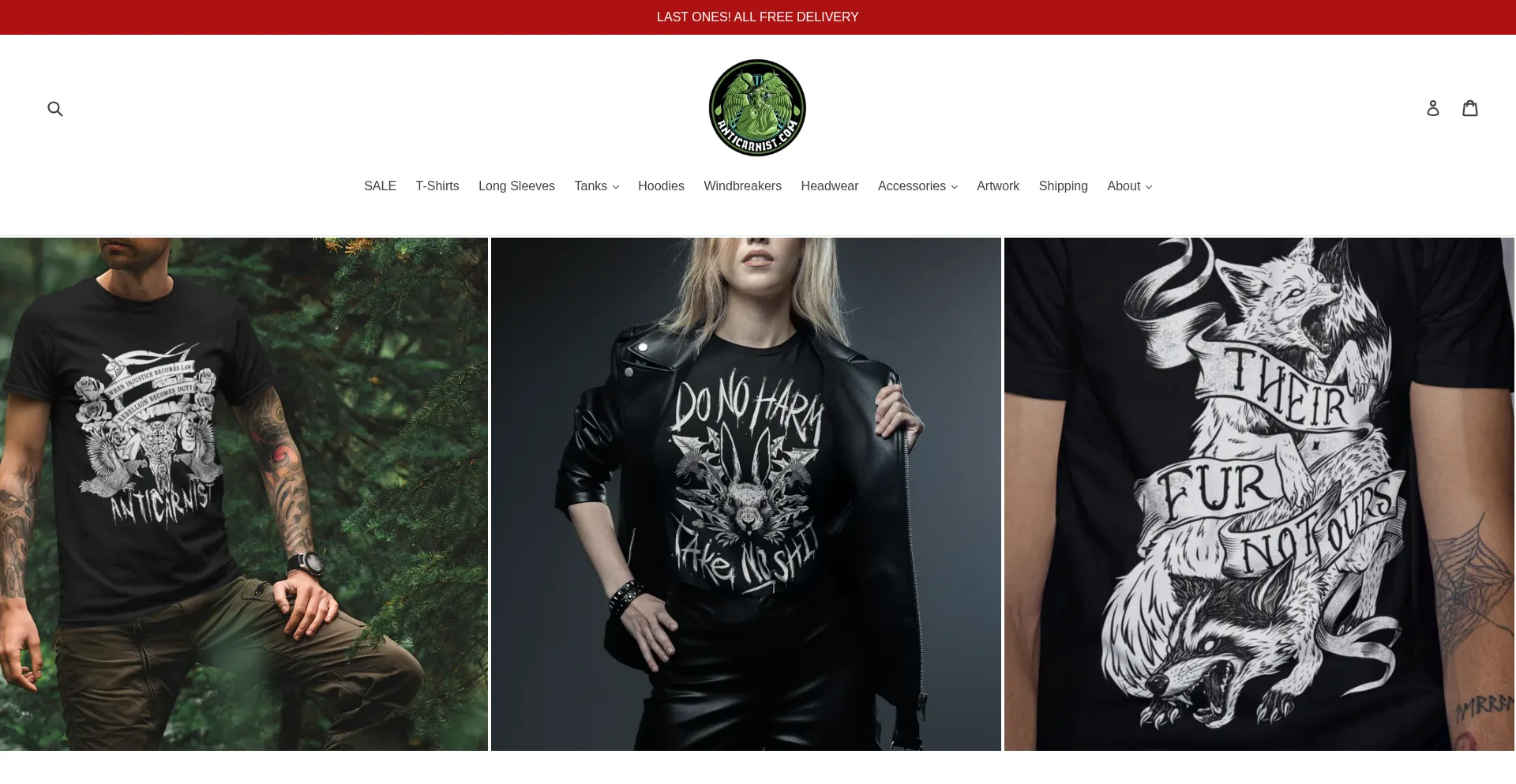 Website screenshot of Anticarnist.com
