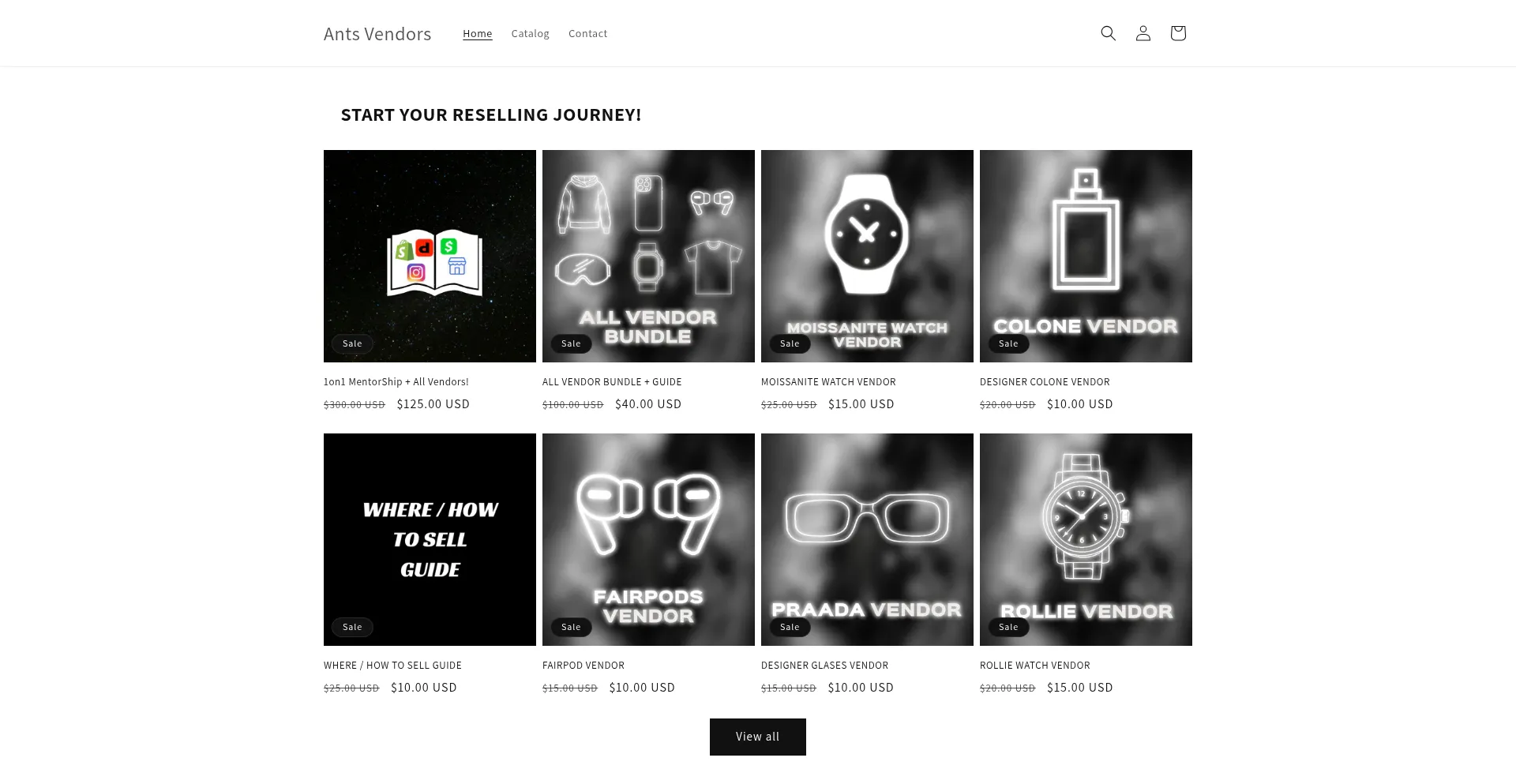 Website screenshot of Antresell.com