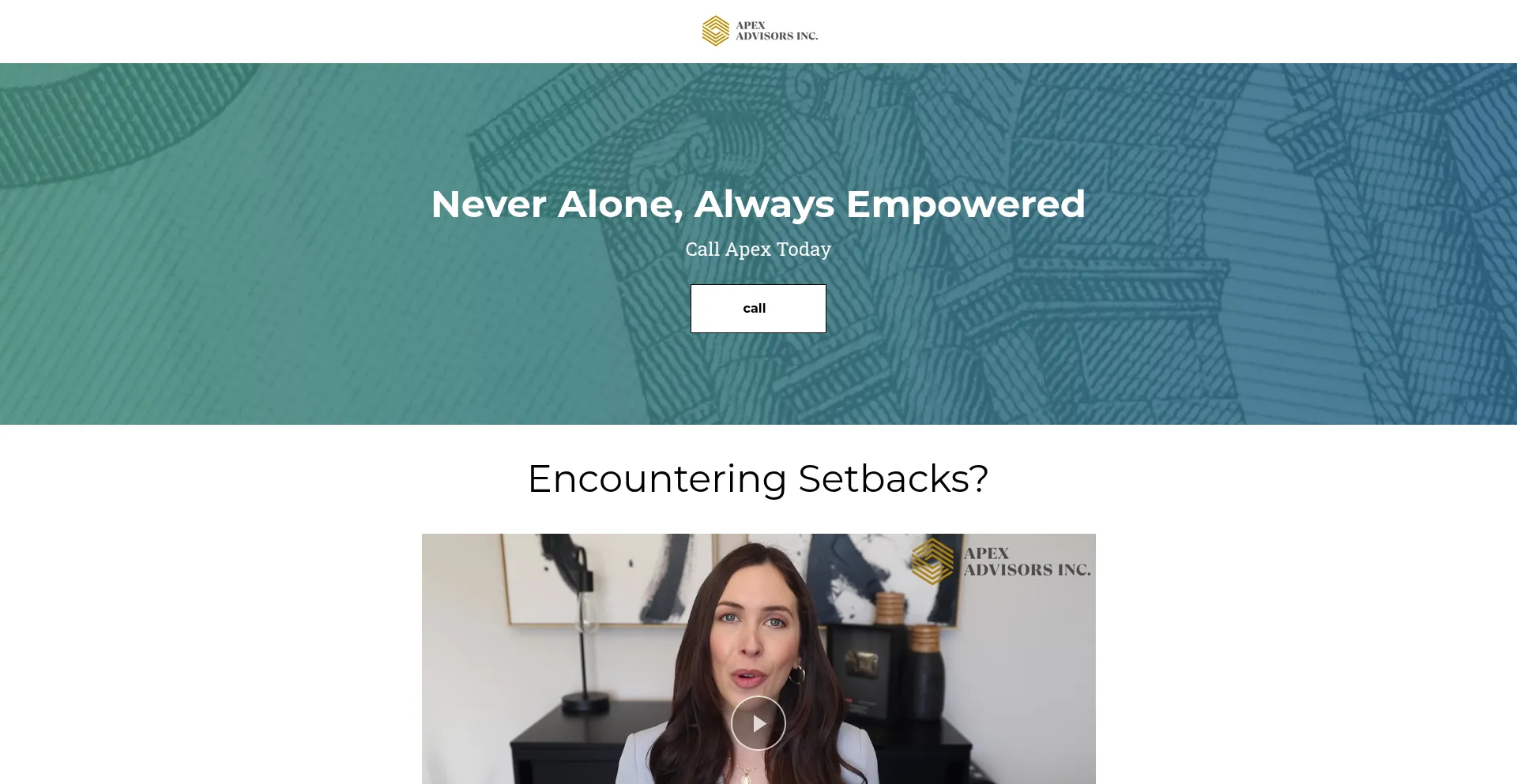 Website screenshot of Apexadvisorsinc.org