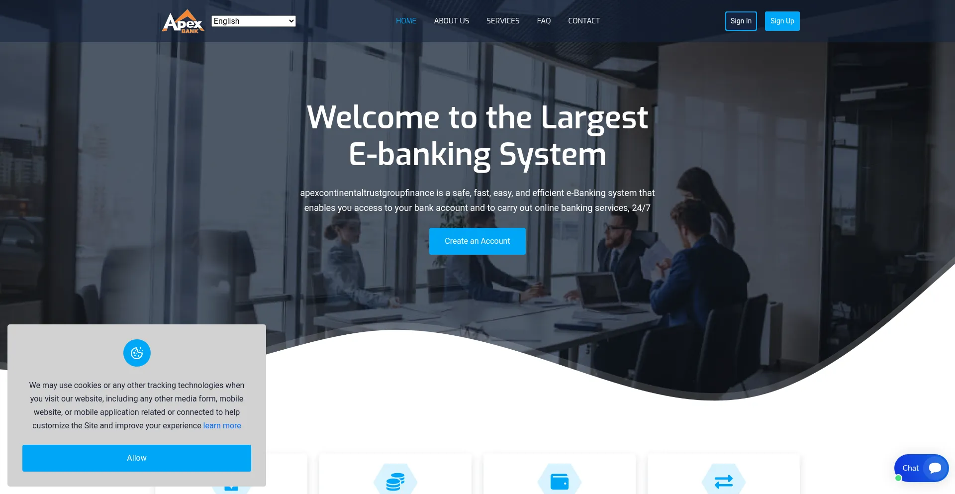 Website screenshot of Apexcontinentaltrustgroupfinance.com
