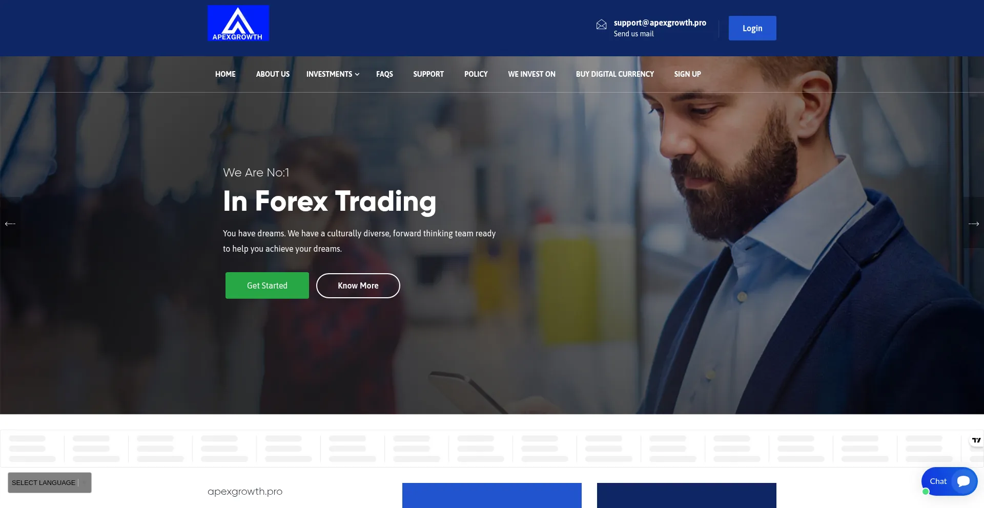 Website screenshot of Apexgrowth.pro