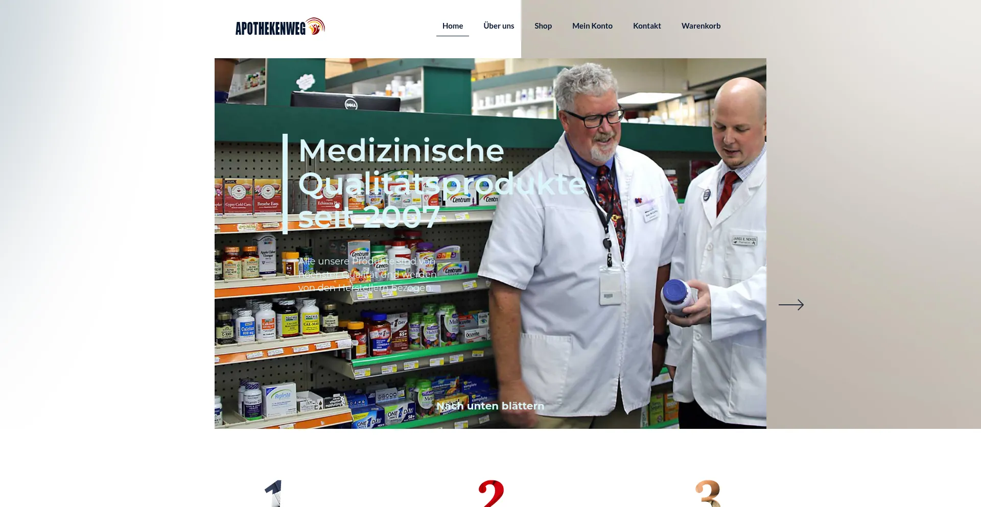 Website screenshot of Apothekenweg.co