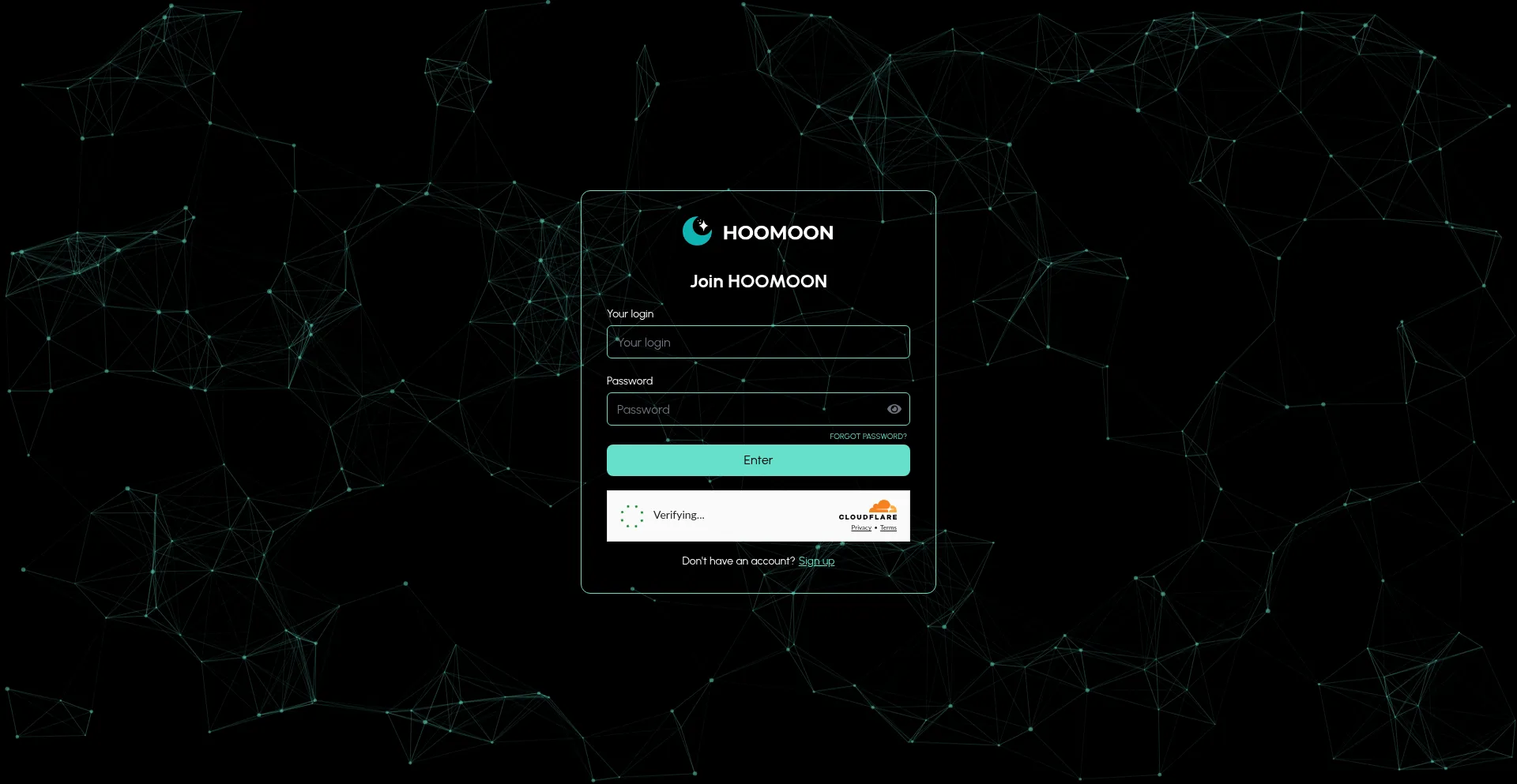 Website screenshot of App.hoomoon.ai