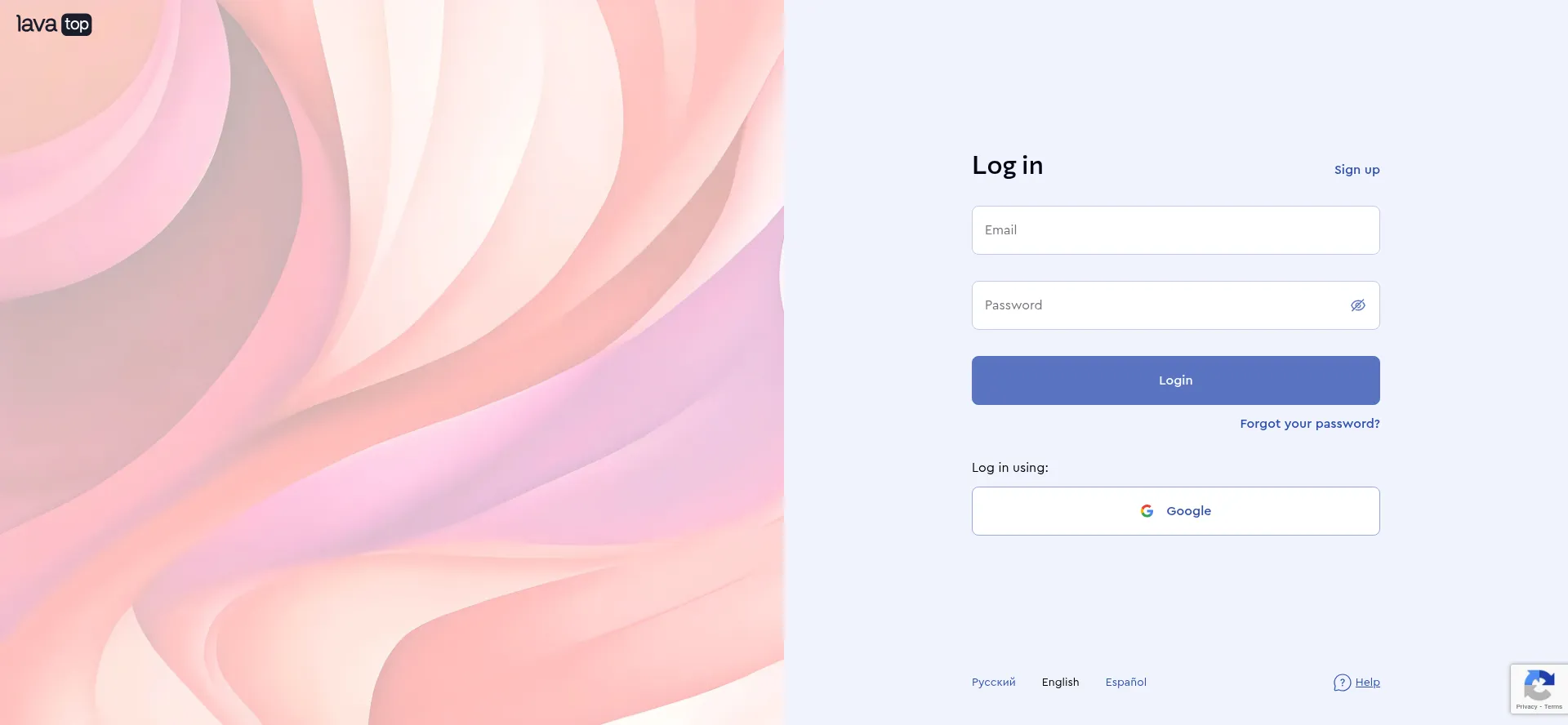 Website screenshot of App.lava.top
