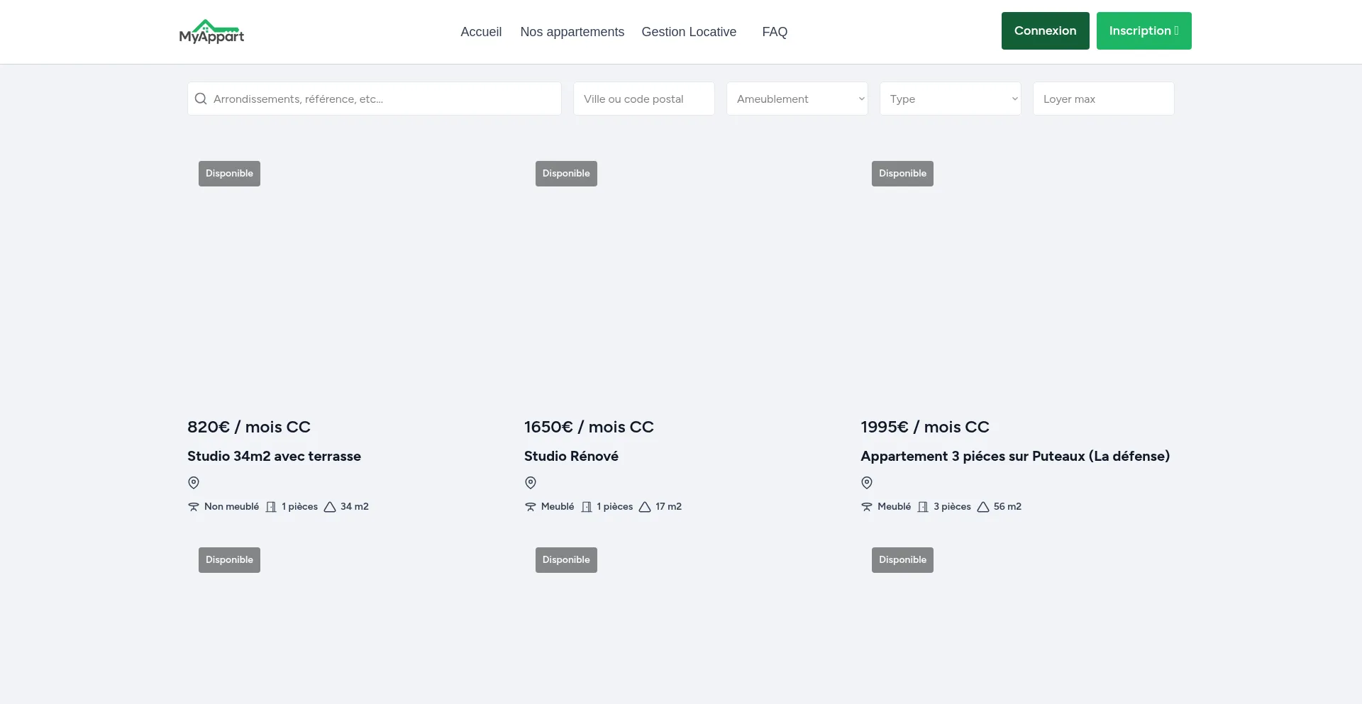 Website screenshot of App.my-appart.fr